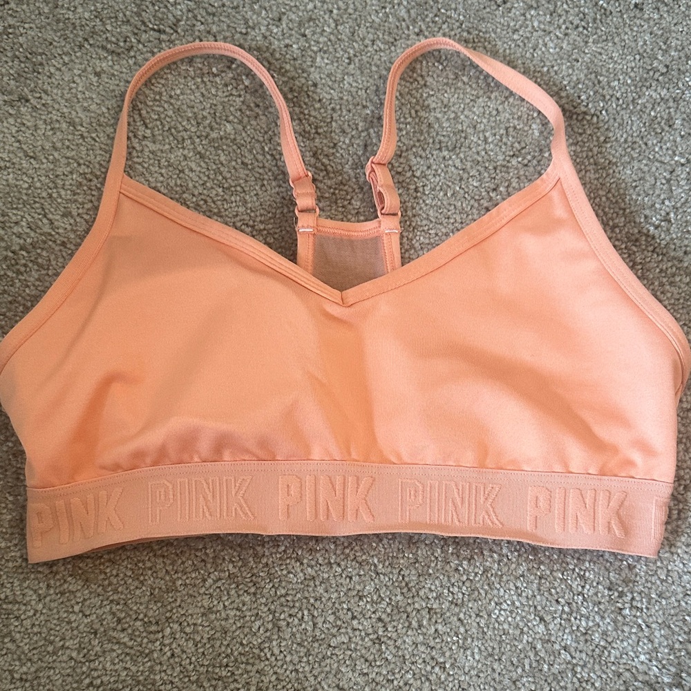 PINK Victoria's Secret Coral Sports Bra